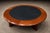 Round Coffee Table in Solid Hardwood & Black Leather, Brazilian Modern, 1970s For Sale In New York - Image 6 of 11