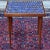 Mid 20th Century Petite Mid-Century Modern Blue Mosaic Tile Top Walnut Side Table Plant Stand on Tapered Legs For Sale - Image 5 of 12