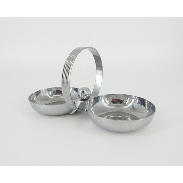 Art Deco Art Deco Chrome Nut Dish With Handle by Chase For Sale - Image 3 of 10