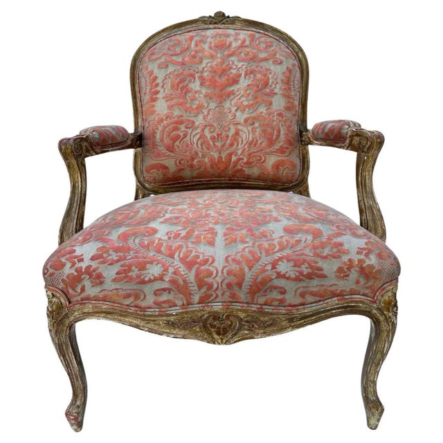 Polychromed and Gilded Louis XV Style Armchairs - A Pair For Sale - Image 4 of 11
