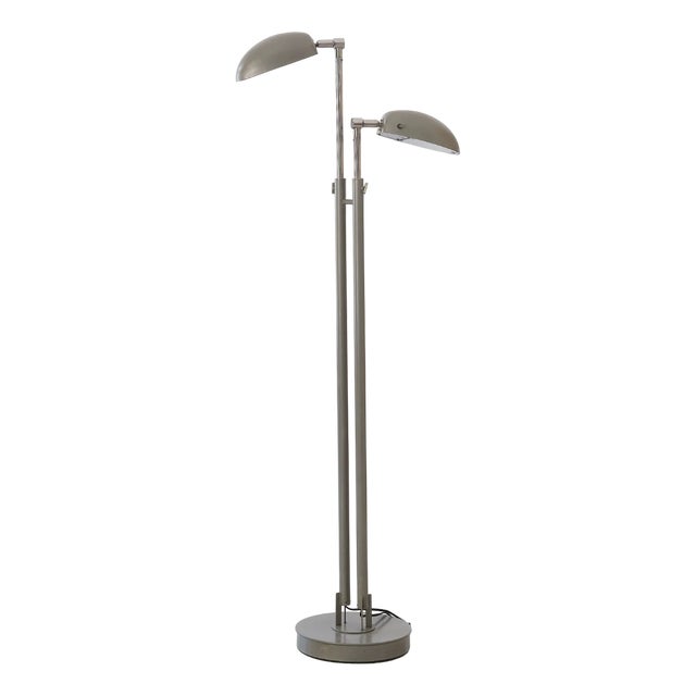 Italian Industrial Doctor's Floor Lamp in Metal and Glass, 1970s For Sale