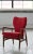 Danish very elegant and sculptural looking chair from around 1950. Upholstered at a later point in red wool. The oak frame...