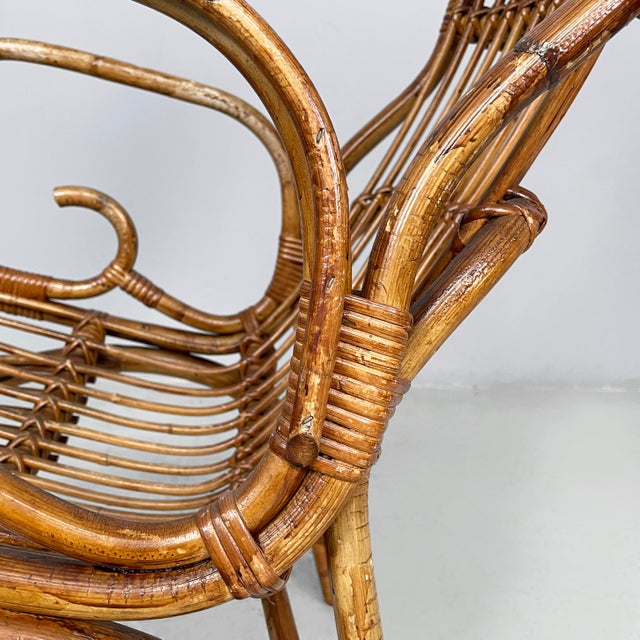 Mid-Century Modern Italian Armchairs in Rattan, 1960s, Set of 3 For Sale - Image 13 of 18