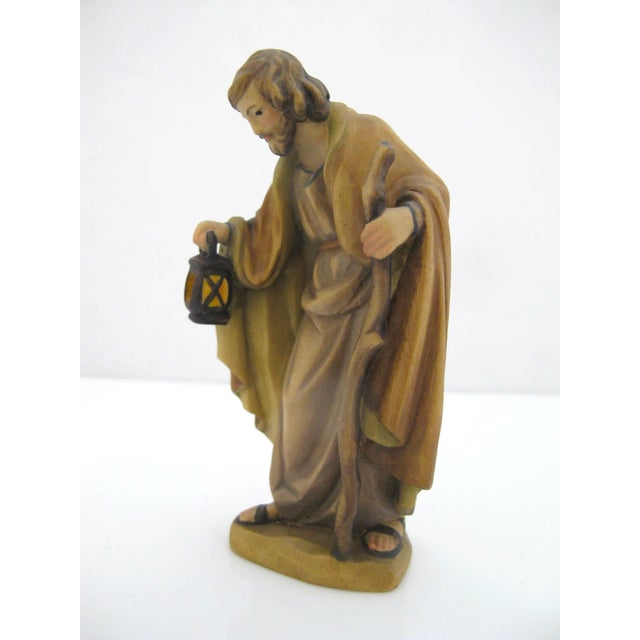Traditional Anri Italy Ulrich Bernardi Saint Joseph Christmas Manger Nativity 4" Figurine For Sale - Image 3 of 6