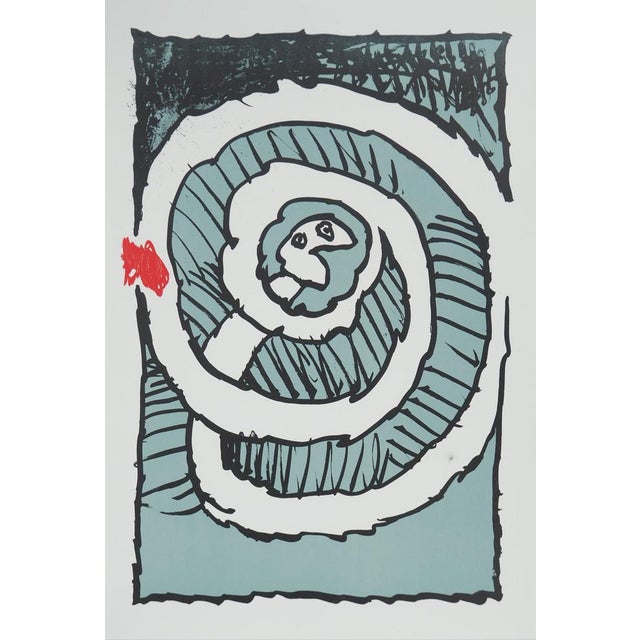 Pierre Alechinsky, Festival d'automne (Bleu), Lithograph For Sale - Image 7 of 7