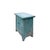 Asian Distressed Pastel Blue Stone Top Doors Flared Legs End Table Nightstan For Sale - Image 3 of 5