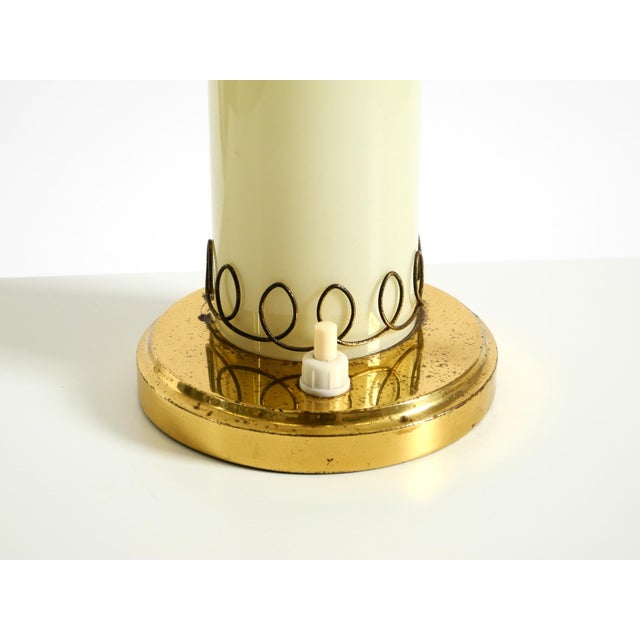 Brass Table Lamp with Opal Glass Shade, 1950s For Sale - Image 13 of 18