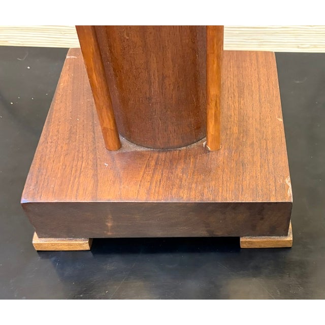 Mid Century Hand Carved Wood Lamp For Sale In New York - Image 6 of 7