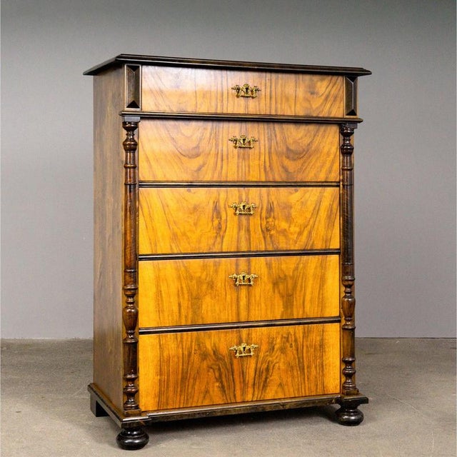 Gründerzeit Chest of Drawers in Wood and Brass For Sale - Image 17 of 17