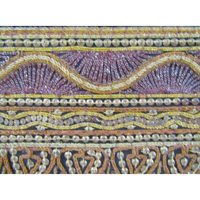 Framed Antique Myanmar Thai Burmese Kalaga Padded Tapestry With Phoenix Bird For Sale - Image 9 of 13