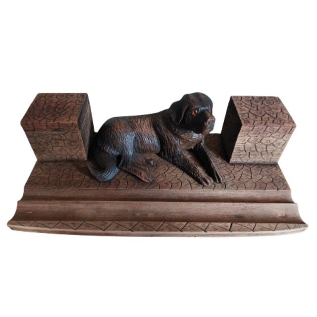 Black Forest Inkwell with Berner Dog, 1950s For Sale - Image 3 of 11