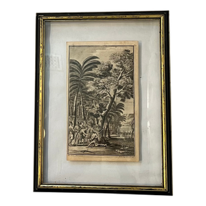 Print of Commander De Graauw From 1726 by F. Valentijn, Double Sided Glass Frame