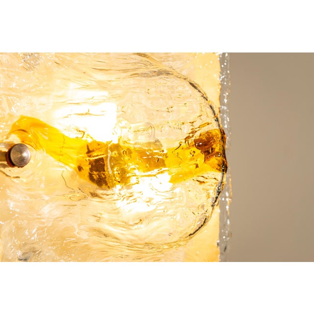 Cristal and Yellow Quilt Wall Lamps by Toni Zuccheri for Venini, Italy, 1970s, Set of 4 For Sale - Image 11 of 18