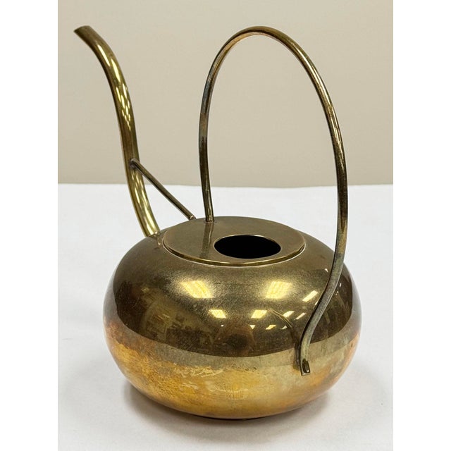 Vintage Sculptural Brass Watering Can For Sale - Image 4 of 7