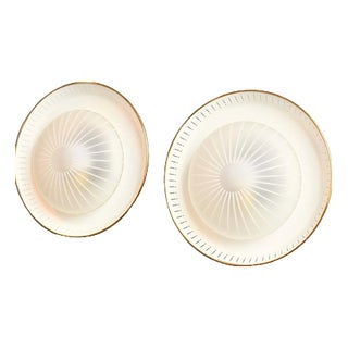 Mid-Century Modern Striped Glass Wall Lights, 1950s, Set of 2 For Sale