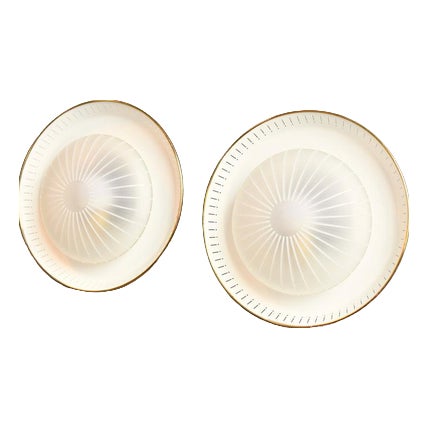 Mid-Century Modern Striped Glass Wall Lights, 1950s, Set of 2 For Sale