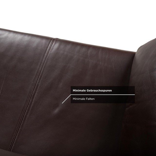 Vida Leather Two-Seater Brown Sofa in Chrome by Rolf Benz For Sale - Image 6 of 12