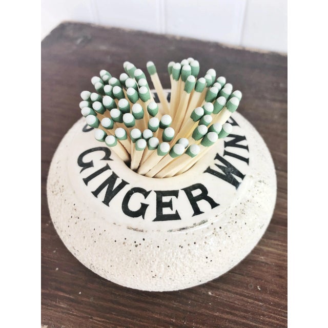 Ceramic Antique English Ginger Wine Advertising Match Striker For Sale - Image 7 of 7