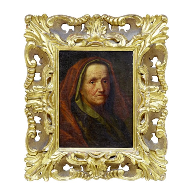 Brown 18th Century Oil on Board of Lady Attributed to Balthasar Denner, Framed For Sale - Image 8 of 9