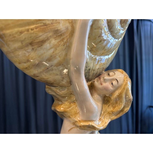 Italian Art Nouveau Glazed Ceramic Centerpiece, 1900 For Sale - Image 13 of 18