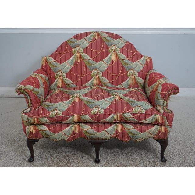 Age: C.1930s Details: Down Seat Cushion High Quality Construction Queen Anne Legs & Pad Feet English Style Tack Head Trim...