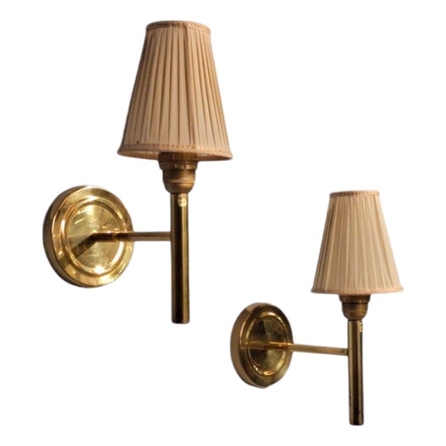 Abo Randers, Danish Modern, Wall Sconces, Brass, Denmark, 1980s For Sale