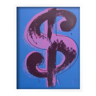 Sunday B. Morning after Andy Warhol, Dollar Blue, Silkscreen Print, Framed For Sale