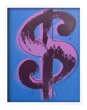 Sunday B. Morning after Andy Warhol, Dollar Blue, Silkscreen Print, Framed