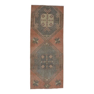 1970s Vintage Handmade Wool Cotton Terracotta Runner Rug For Sale