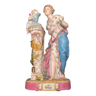 Late 19th Century French Rococo Revival Vion & Baury Porcelain Figure For Sale