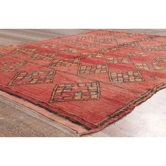 Vintage Red Boujad Moroccan Rug - 05'10 X 08'05 For Sale - Image 9 of 10