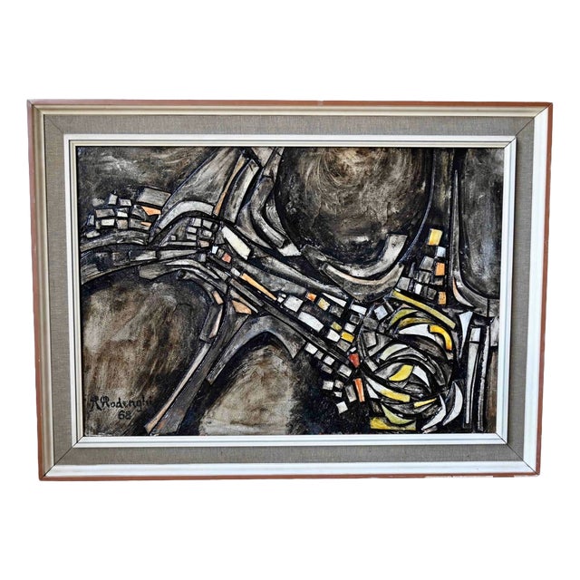 R. Rodenghi, Abstract Relief Painting, 1968, Mixed Media For Sale