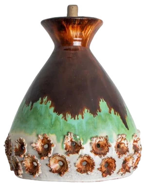 Green and Brown Ceramic Pendant Light, 1970