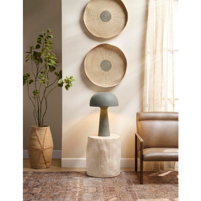 Cedar Side Table, Marbled Cream For Sale In Los Angeles - Image 6 of 7