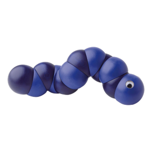 Naef Juba Wooden Caterpillar Worm Toy Blue Designer Xavier De Clippeleir, Handmade in Germany