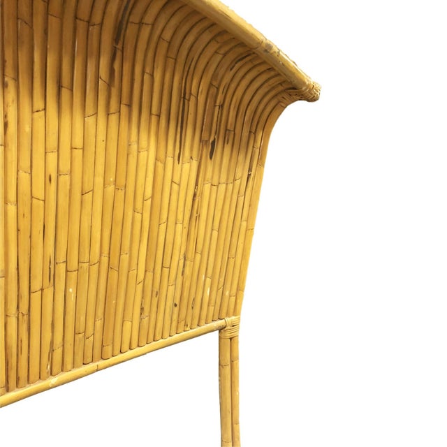 1940s Restored Rattan Paul Frankl Fanback King Size Headboard For Sale - Image 5 of 5