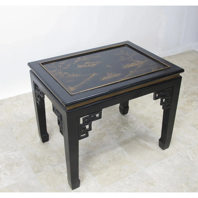 Gilded Chinoiserie Style Side Table For Sale - Image 4 of 13