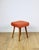 Mid-Century Modern Vintage Square Orange Terracotta Stool For Sale - Image 3 of 8