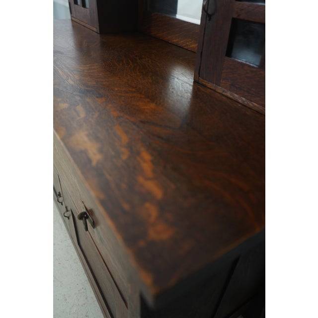 Antique Limbert Style Mission Oak Sideboard W. Mirror For Sale - Image 13 of 18