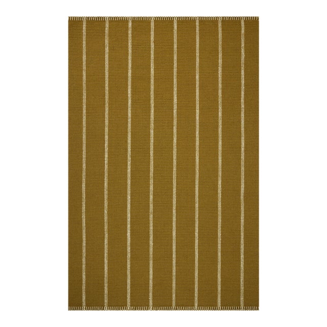 Amber Lewis x Loloi Harlan Ochre / Ivory 7'-9" x 9'-9" Area Rug For Sale