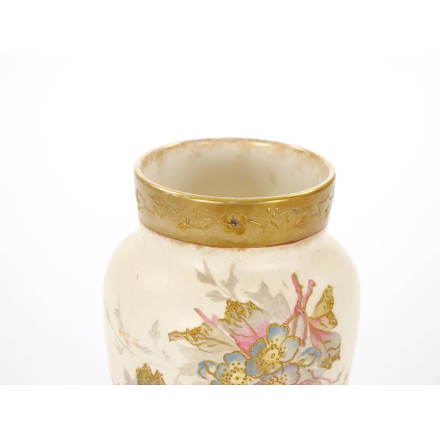 Antique Hand Painted & Gilt Decorated German Porcelain Decorative Vase For Sale In New York - Image 6 of 10