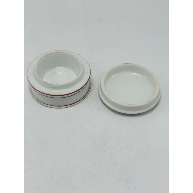 White Neoclassical Ceramic Trinket Box For Sale - Image 8 of 9