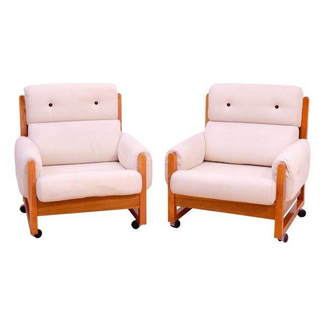 Set of Vintage Scandinavian Style Armchairs, 1970 For Sale