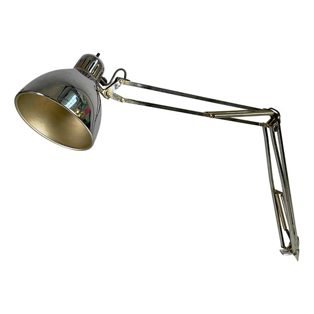 Naska Loris Adjustable Wall Clamp Lamp in Metal by Jac Jacobsen for Luxo, Norway, 1950s For Sale