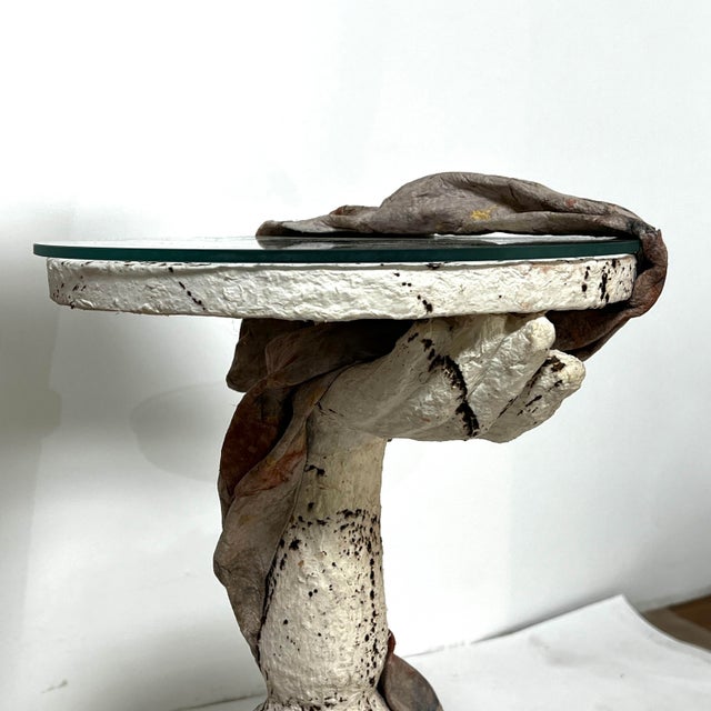 Ann Johnson Hand Made Studio Craft Paper Maché Chair and Table Set For Sale - Image 9 of 12