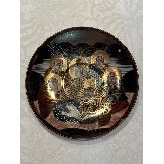 Ceramic Late 19th Century Japanese Satsuma Meiji Black Plates - a Pair For Sale - Image 7 of 10