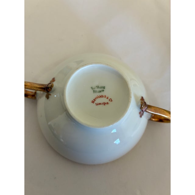 White Antique Haviland & Co. Limoges Double Handle Bouillon Cups, Set of 4 For Sale - Image 8 of 12