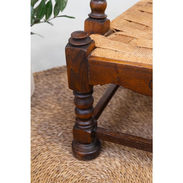 Danish Art Nouveau Lounge Chair in Oak and Papercord, 1930s For Sale - Image 17 of 18