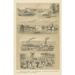 J.M. Schalekamp & G. van den Berg, Missouri, Lake Champlain, New York, San Francisco & Cotton Harvest, 1879, Paper For Sale