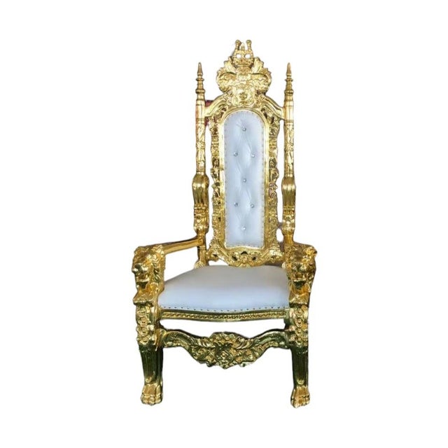Make an unforgettable impression with this extraordinary lion throne chair, crafted to bring royal elegance and dramatic...